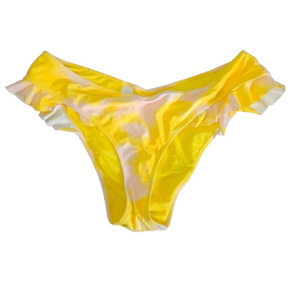 Aerie Yellow Cheekiest Swim Bathing Suit Bottom XL Ruffle New Without Tags